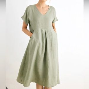 Grace Cove sage linen dress